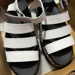 Dr. Martens White Strappy Sandals